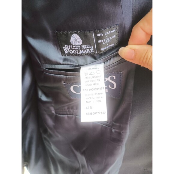 Vintage 70's Chaps Men Woolmark 100% Pure Wool Blazer Navy Blue Old Money - Picture 7 of 7